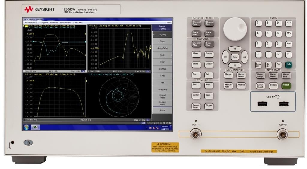Анализатор цепей векторный E5063A фирмы «Keysight Technologies Microwave Products» (Малайзия)